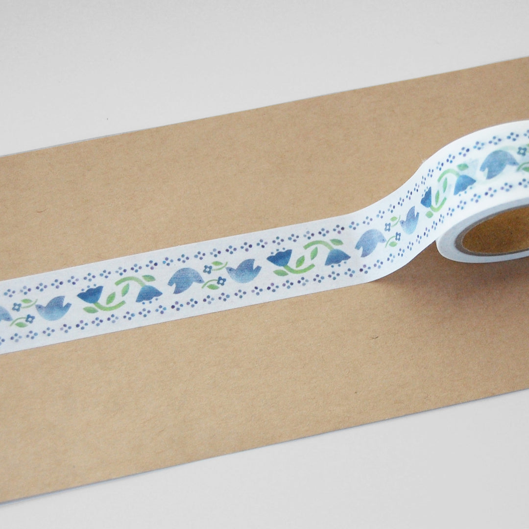 Itsuko Naka / Washi Tape -Blue Bird and Blue Flower