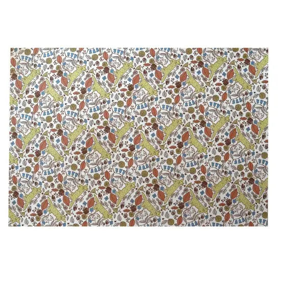 REGARO PAPIRO / Wrapping Paper -Acorn and Wild fox /White [5 sheets]