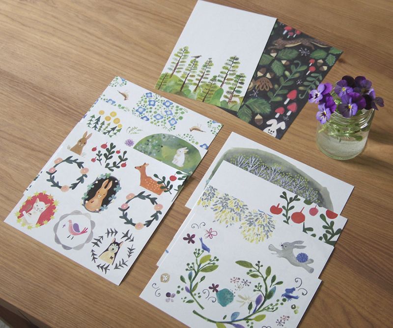 4legs / Mini letter paper<set-A, 10 types x 4 sheets each>