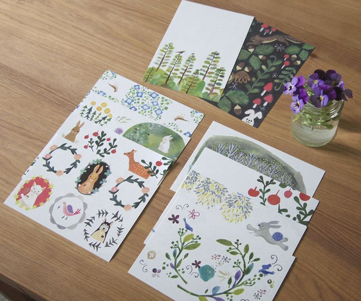 4legs / Mini letter paper<set-A, 10 types x 4 sheets each>