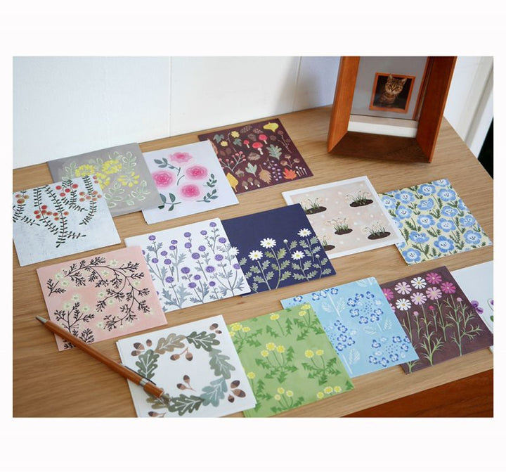 4legs / Botanical Letter Paper <set-A, 14 types x 7 sheets each>