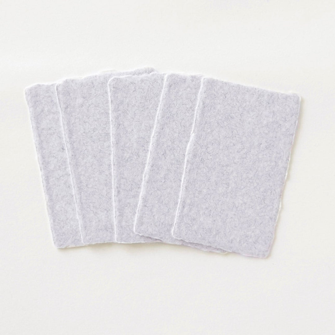 WACCA Handmade deckle edged washi paper card /Mottled NAVY BU35