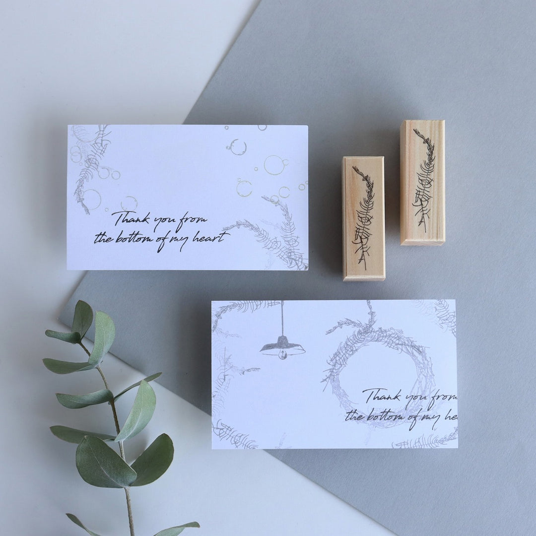 always smile... / Rubber Stamp -sea star fern