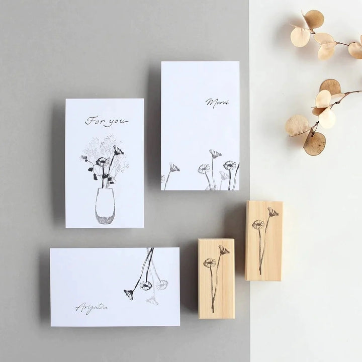 always smile... / Rubber Stamp -Antique gerbera