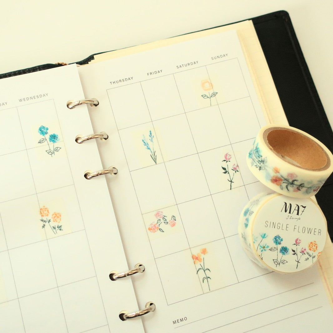 MA7stamp / Washi Tape -single flower