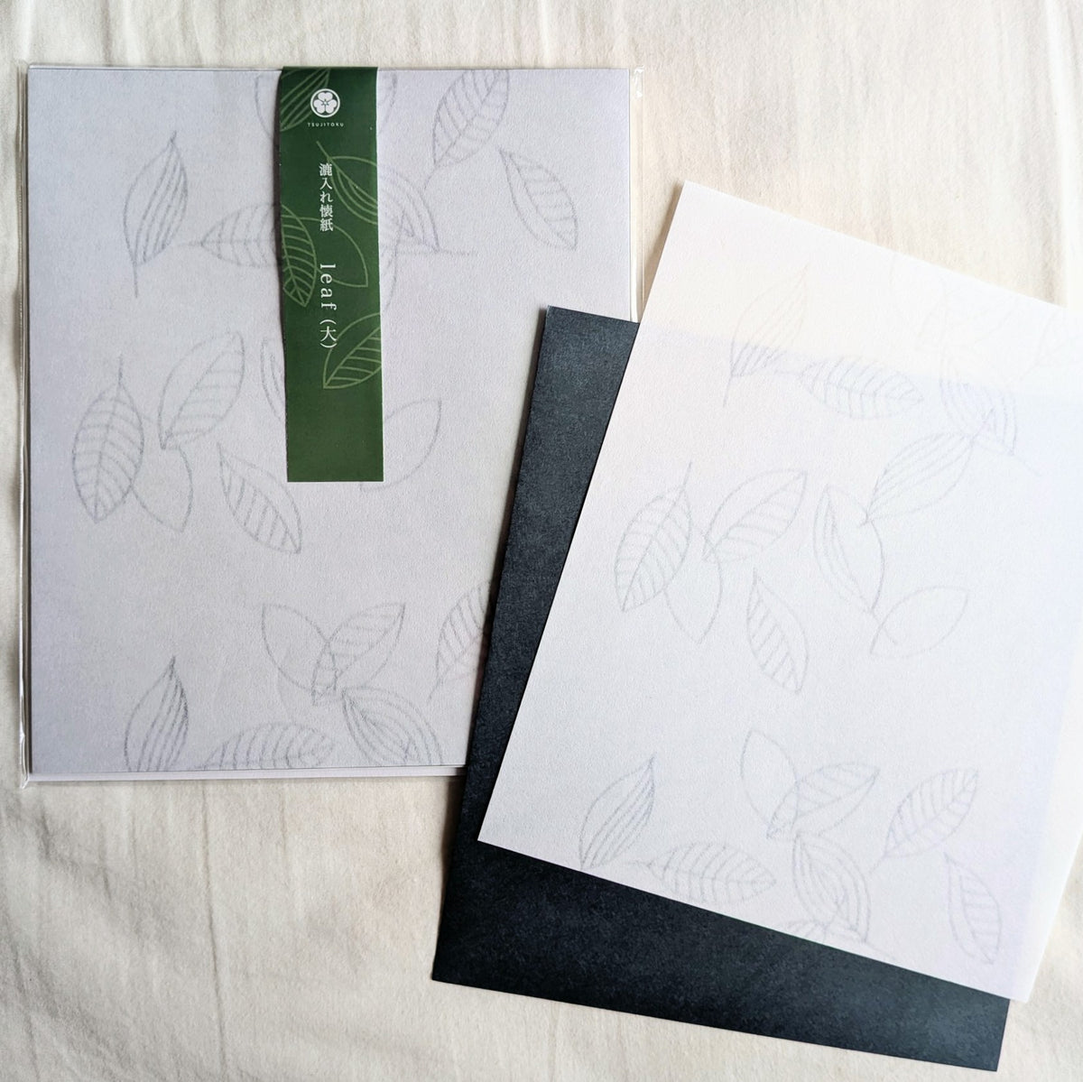 Tsujitoku / Japanese Kaishi Paper (Watermarked) - Leaf (Large Size)