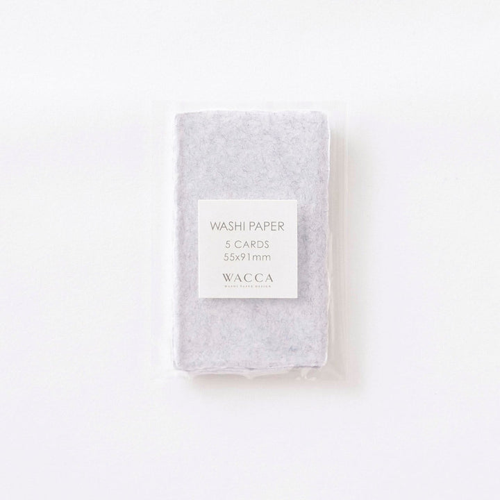 WACCA Handmade deckle edged washi paper card /Mottled NAVY BU35
