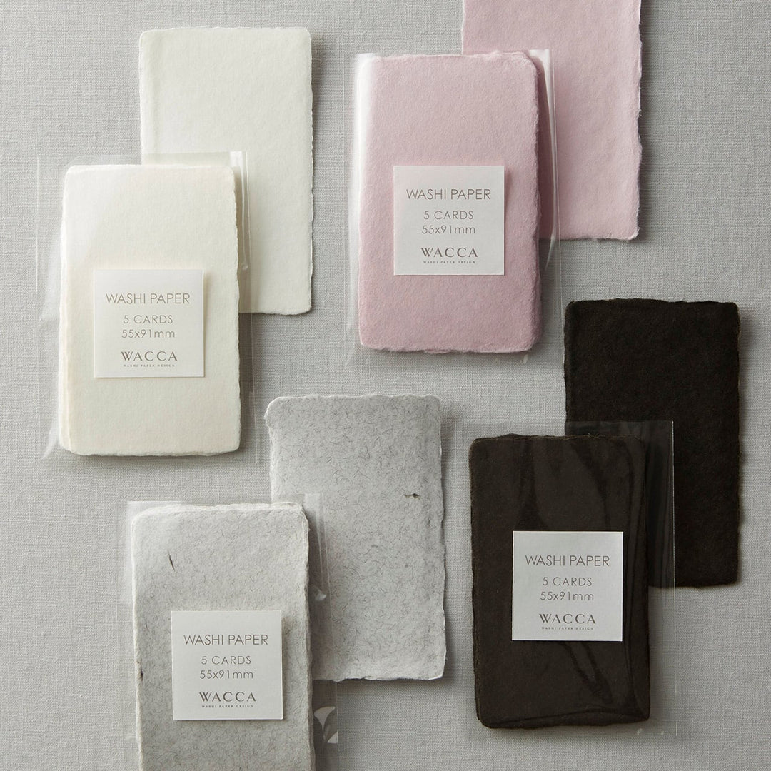 WACCA Handmade deckle edged washi paper card /PINK BU30