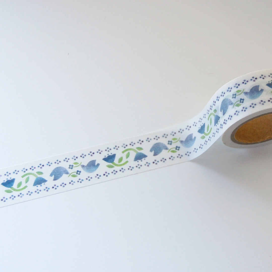 Itsuko Naka / Washi Tape -Blue Bird and Blue Flower