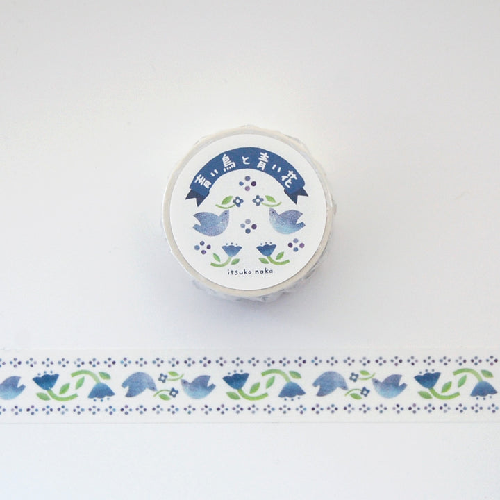 Itsuko Naka / Washi Tape -Blue Bird and Blue Flower
