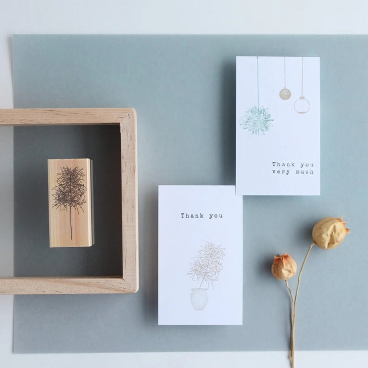 always smile... / Rubber Stamp -Smoke tree