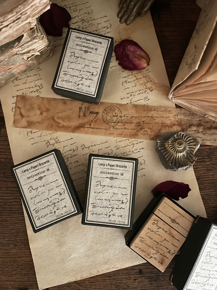 Lamp x Paperi Brocante / Original rubber stamp set #12  (line&manuscript)