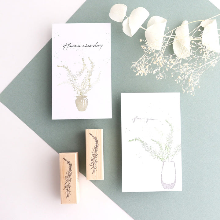 always smile... / Rubber Stamp -sea star fern