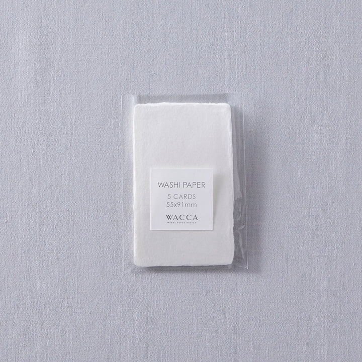 WACCA Handmade deckle edged washi paper card /WHITE BU12
