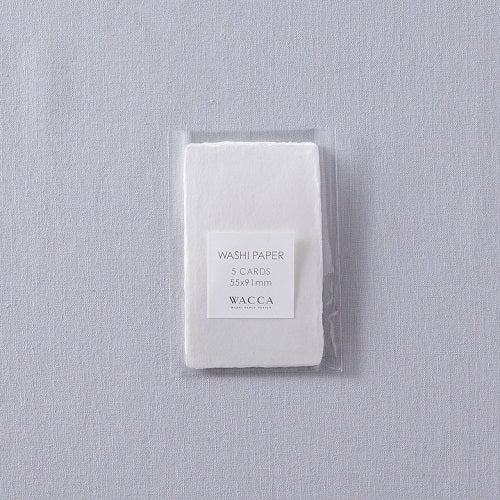 WACCA Handmade deckle edged washi paper card /WHITE BU12