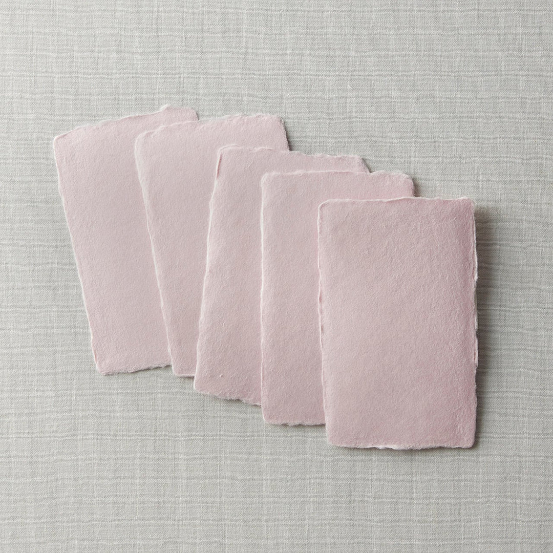 WACCA Handmade deckle edged washi paper card /PINK BU30