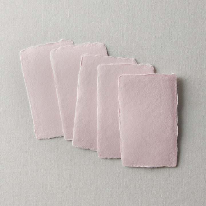 WACCA Handmade deckle edged washi paper card /PINK BU30