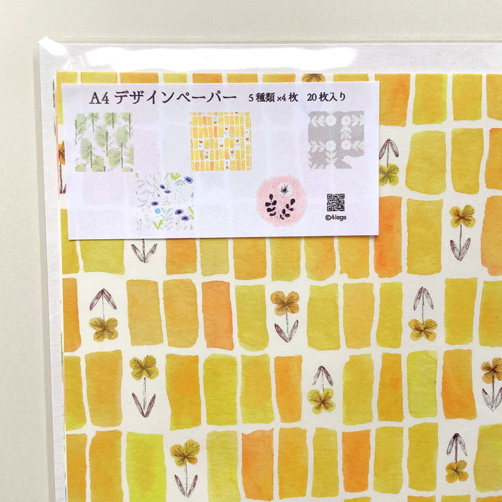 4legs / A4 Design paper <20 sheets / 5 types x 4 sheets>