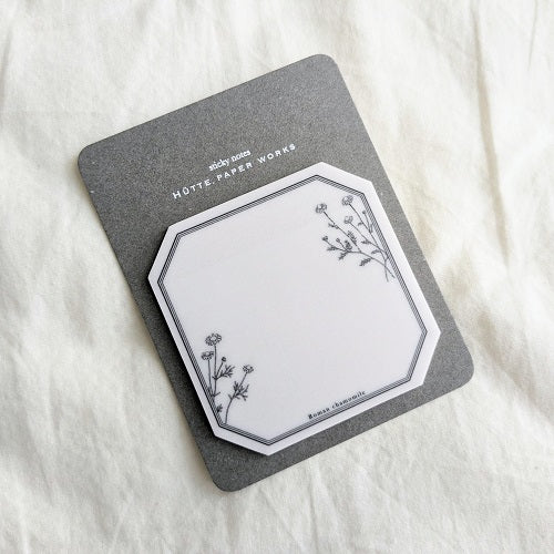 Hutte Paper Works / Die-cut transparent sticky note -Chamomile1/Chamomile2/Wreath/Olive