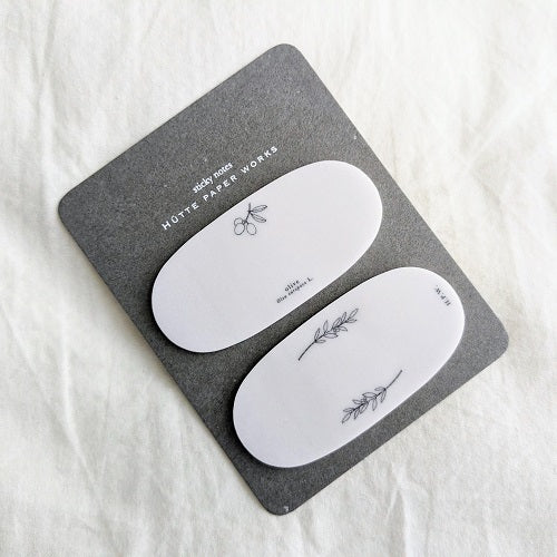 Hutte Paper Works / Die-cut transparent sticky note -Chamomile1/Chamomile2/Wreath/Olive