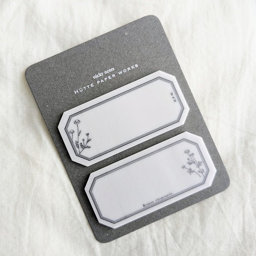 Hutte Paper Works / Die-cut transparent sticky note -Chamomile1/Chamomile2/Wreath/Olive