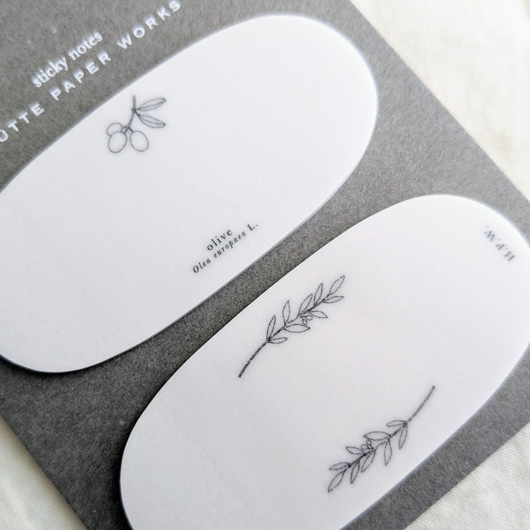Hutte Paper Works / Die-cut transparent sticky note -Chamomile1/Chamomile2/Wreath/Olive