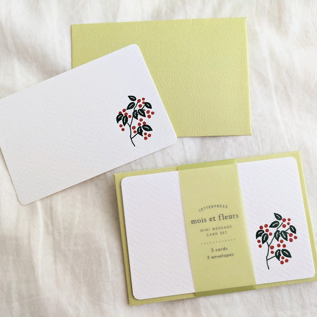 mois et fleurs / Mini Message Cards -checkerberry MOF-112