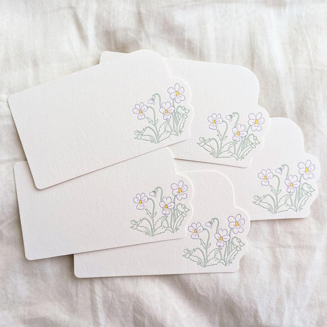 Hutte Paper Works / Letterpress Die-cut Message Card -viola /HPMMC-087