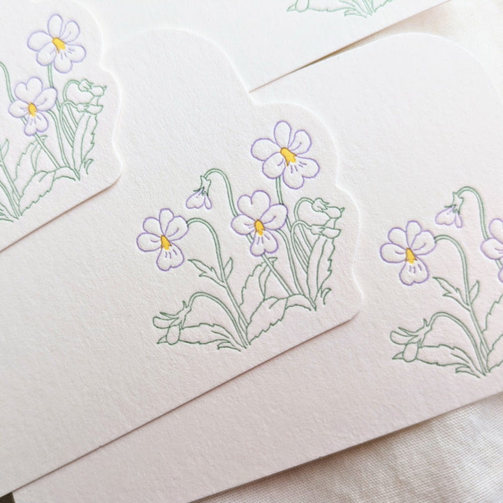 Hutte Paper Works / Letterpress Die-cut Message Card -viola /HPMMC-087