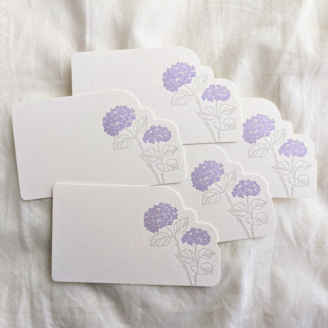 Hutte Paper Works / Letterpress Die-cut Message Card -hydrangea /HPMMC-085