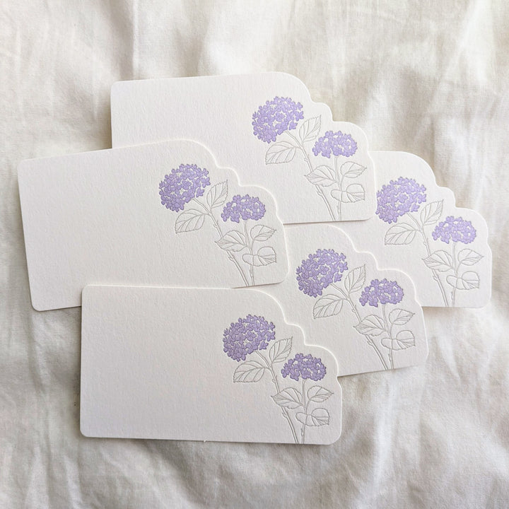 Hutte Paper Works / Letterpress Die-cut Message Card -hydrangea /HPMMC-085