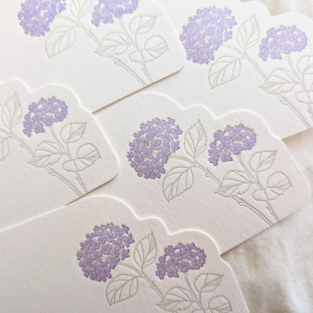 Hutte Paper Works / Letterpress Die-cut Message Card -hydrangea /HPMMC-085