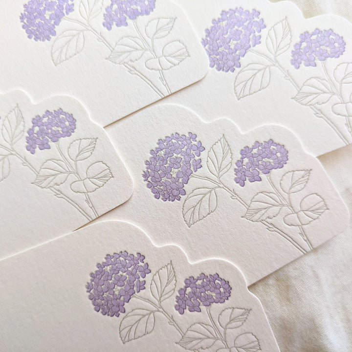 Hutte Paper Works / Letterpress Die-cut Message Card -hydrangea /HPMMC-085