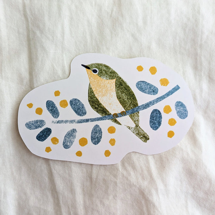 Itsuko Naka / Die-cut card -Japanese white-eye