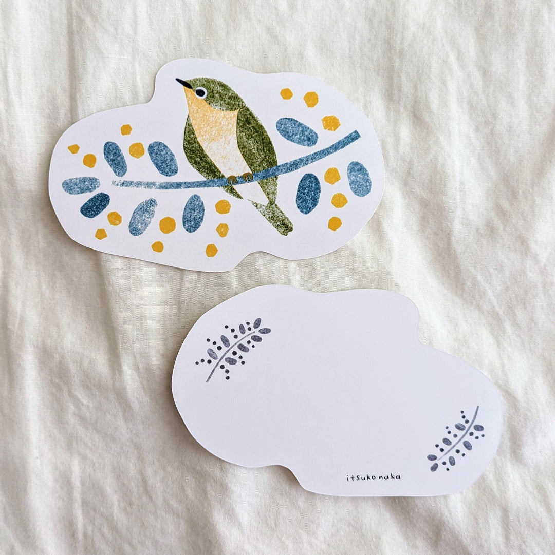 Itsuko Naka / Die-cut card -Japanese white-eye