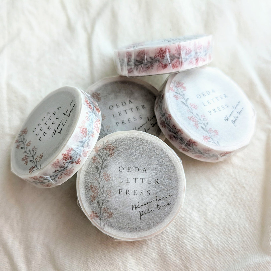 OEDA LETTERPRESS / Masking Tape [Bloom Line Pale Color Blue/Green/Pink]
