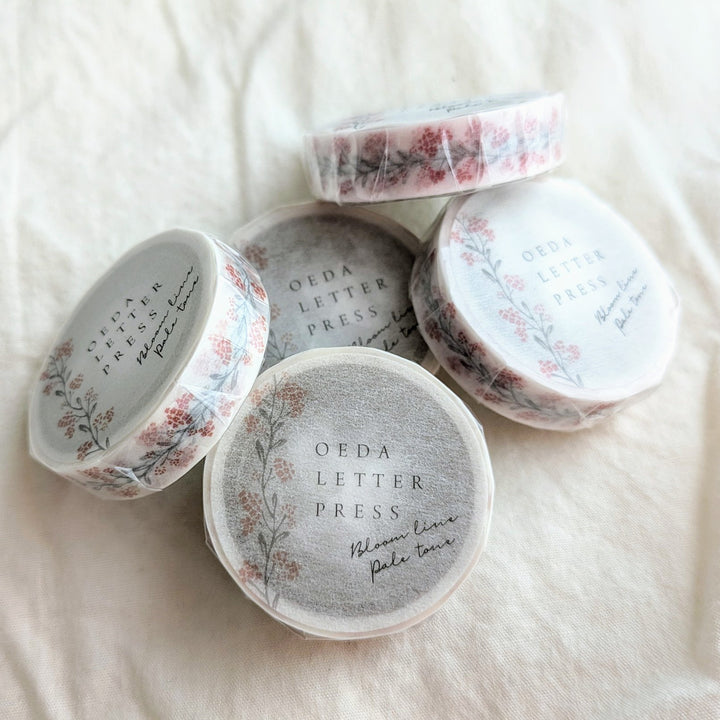 OEDA LETTERPRESS / Masking Tape [Bloom Line Pale Color Blue/Green/Pink]