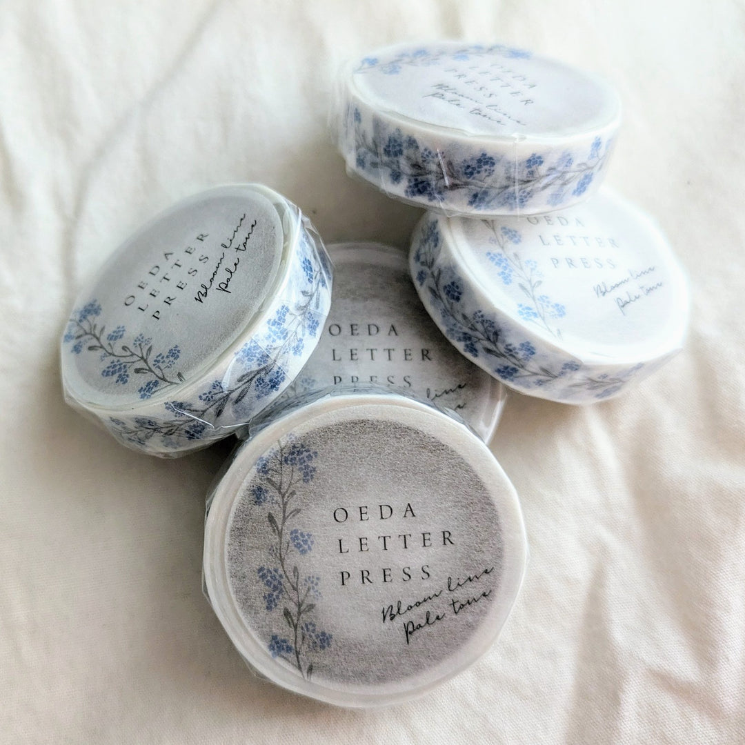 OEDA LETTERPRESS / Masking Tape [Bloom Line Pale Color Blue/Green/Pink]