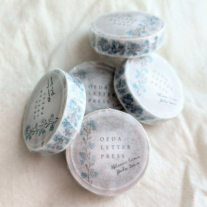 OEDA LETTERPRESS / Masking Tape [Bloom Line Pale Color Blue/Green/Pink]