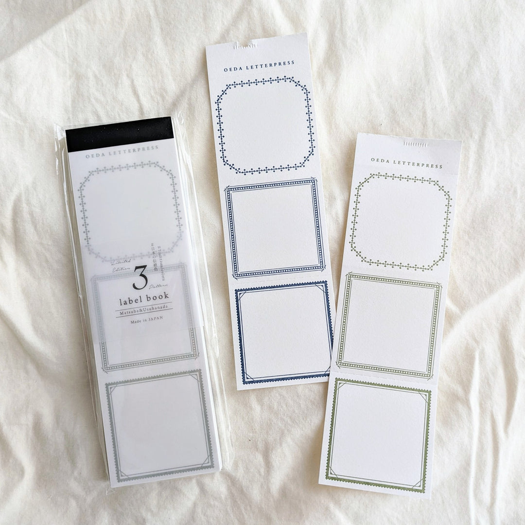 OEDA LETTERPRESS / Limited Color 3pattern Label Book [Matsuba&Usuhanada]