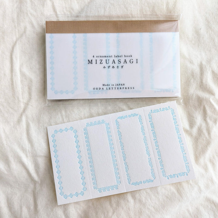 OEDA LETTERPRESS / Limited Color Letterpress 4 Ornament Label Book [Frame/Mizuasagi]
