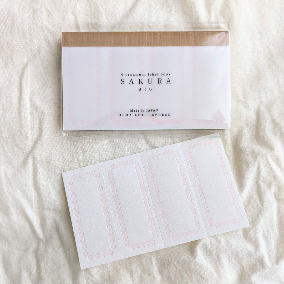 OEDA LETTERPRESS / Limited Color Letterpress 4 Ornament Label Book [Frame/Sakura]