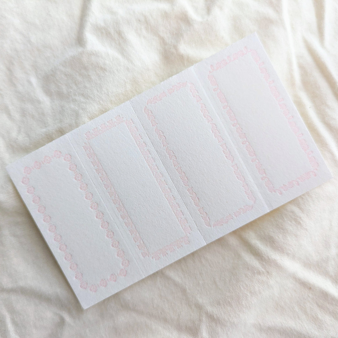 OEDA LETTERPRESS / Limited Color Letterpress 4 Ornament Label Book [Frame/Sakura]
