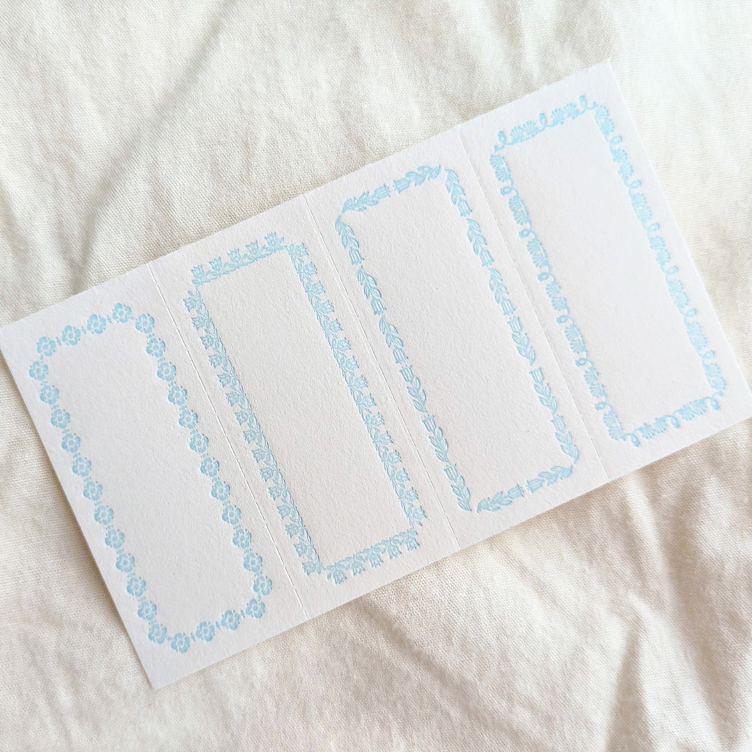 OEDA LETTERPRESS / Limited Color Letterpress 4 Ornament Label Book [Frame/Mizuasagi]