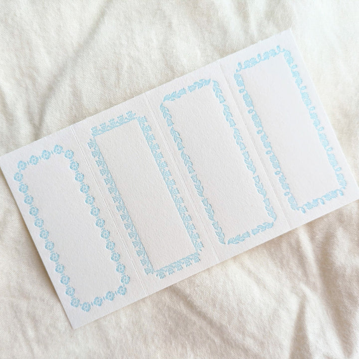 OEDA LETTERPRESS / Limited Color Letterpress 4 Ornament Label Book [Frame/Mizuasagi]