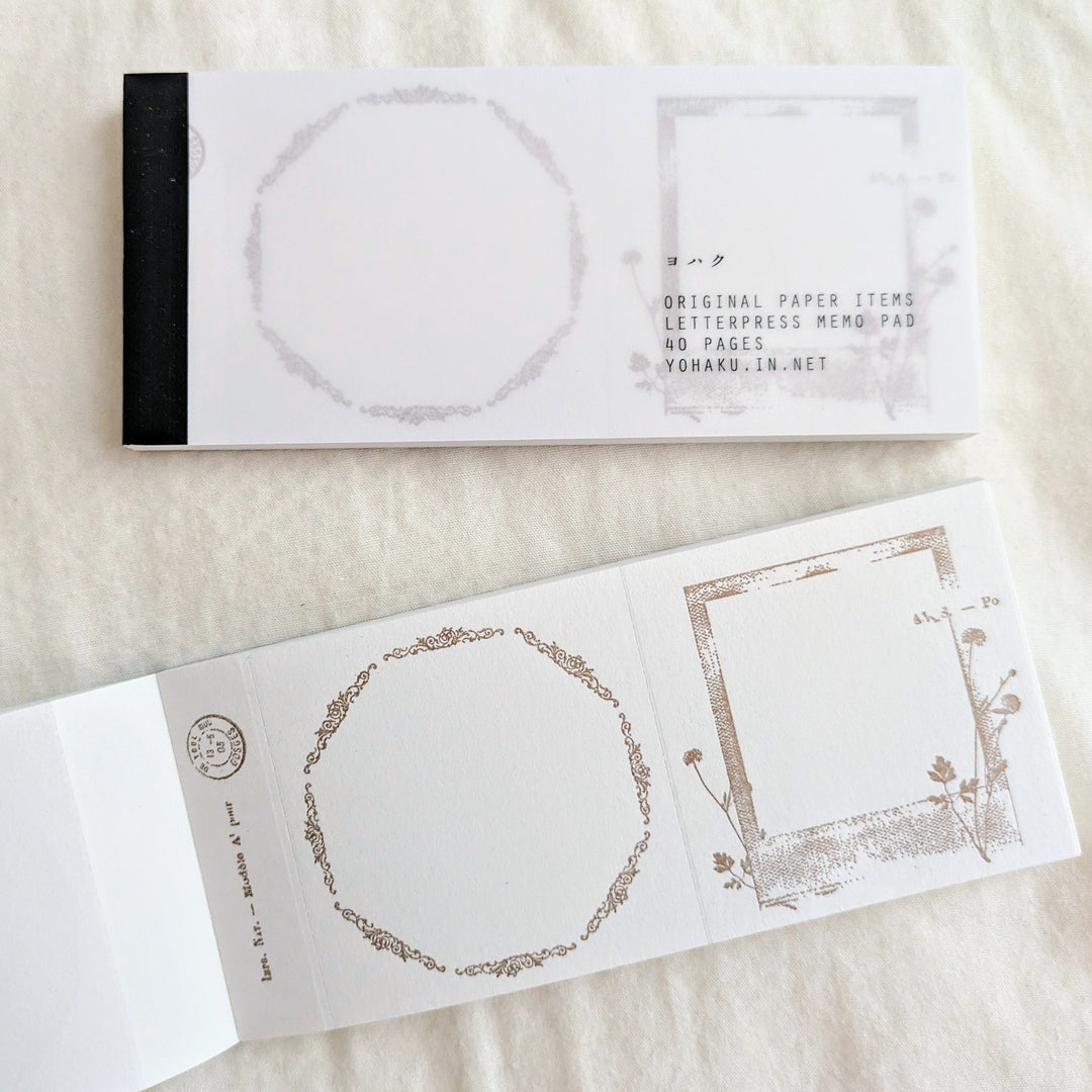 Yohaku Letterpress Ticket-Style Memo Pad -collection bronze M-147