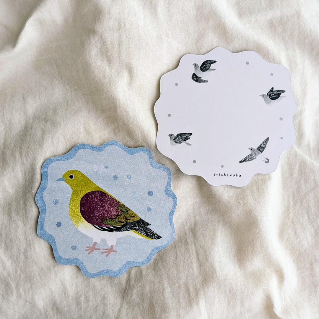 Itsuko Naka / Die-cut card -Green pigeon