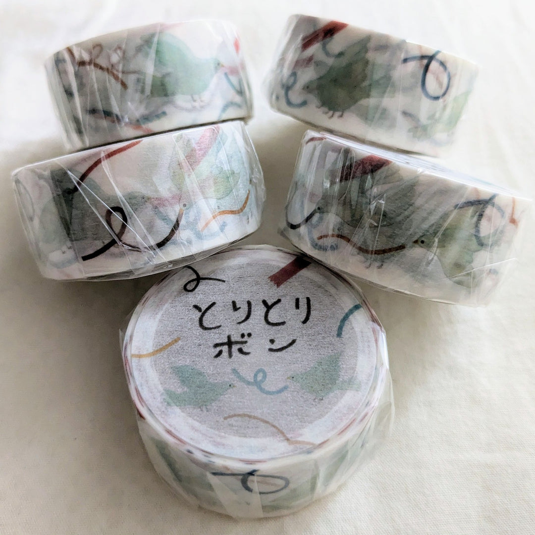Necktie / Washi Tape -Bird and Ribbon