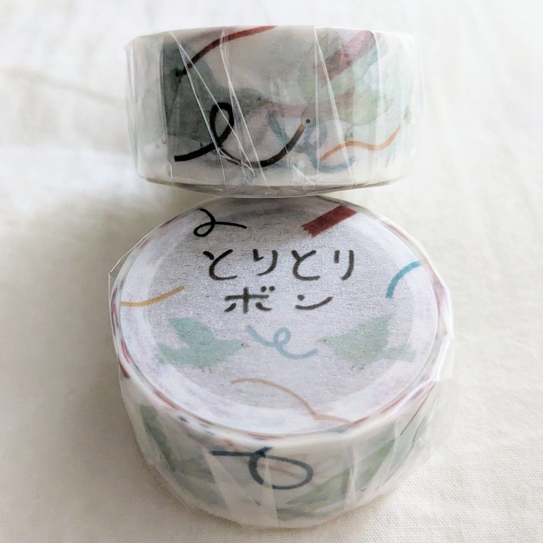 Necktie / Washi Tape -Bird and Ribbon