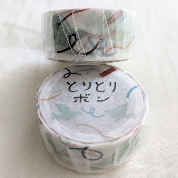 Necktie / Washi Tape -Bird and Ribbon